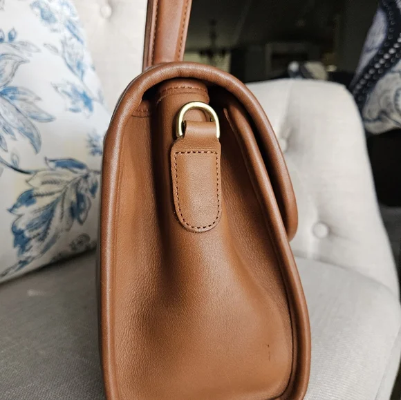 Vintage Coach Manor Leather Handbag British Tan - Picture 10 of 17